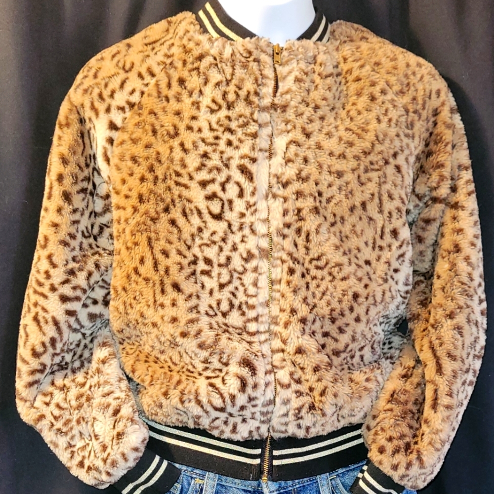 Art Class Leopard Print Bomber Jacket